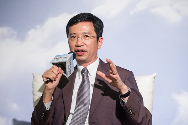 梁志仁在论坛的问答环节向与会者分享港、台如何加强不同產业的合作，提升竞爭力。
