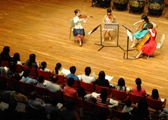 图示隨台中市代表团来港的表演团体「台中巿交响乐团弦乐四重奏」今日（四月十六日）在香港演艺学院作公开演出。