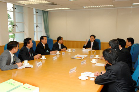 The Secretary for Constitutional and Mainland Affairs, Mr Stephen Lam, meets representatives of the real estate agents' sector this afternoon (October 4)
