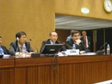 Photo shows the Deputy Secretary for Constitutional and Mainland Affairs, Mr Arthur Ho (centre), speaking at the hearing held by the United Nations Committee on the Elimination of Racial Discrimination in Geneva, Switzerland today (August 7, Geneva Time)
