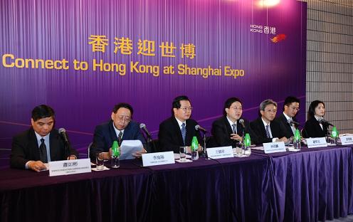 The Secretary for Constitutional and Mainland Affairs, Mr Stephen Lam, attended the "Connect to Hong Kong at Shanghai Expo" press conference at the Hong Kong Cultural Centre today (February 2). Photo shows Mr Lam speaking at the press conference.
