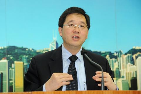 Mr Lam, held a press conference to explain the arrangements regarding the methods for selecting the Chief Executive and for forming the Legislative Council in 2012. Photo shows Mr Lam speaking at the press conference.