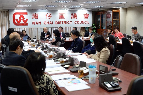 The Secretary for Constitutional and Mainland Affairs, Mr Raymond Tam, attends a meeting with the Wan Chai District Council this afternoon (March 11) to brief council members on the "Consultation Document on the Methods for Selecting the Chief Executive in 2017 and for Forming the Legislative Council in 2016" and to listen to their views.
