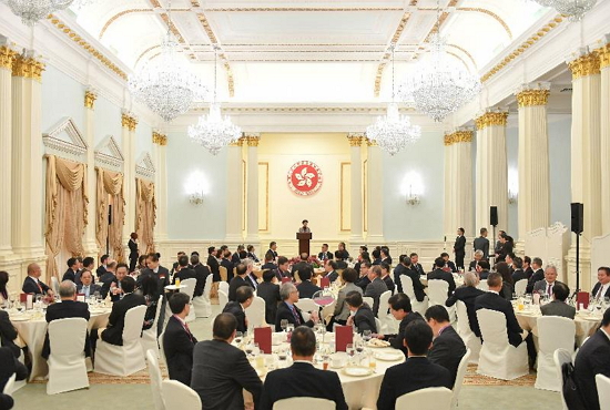 The Chief Executive, Mrs Carrie Lam, hosts a luncheon today (February 21) at Government House for visiting representatives from central ministries, the Guangdong Provincial Government and the Macao Special Administrative Region Government who attended the Symposium on the Outline Development Plan for the Guangdong-Hong Kong-Macao Greater Bay Area.