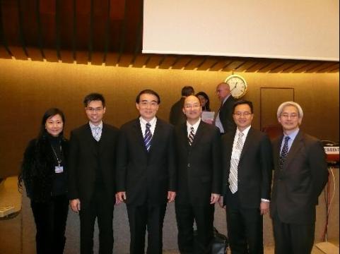 Photo shows the HKSAR team taking a group photo with the Head of the Chinese delegation, Ambassador Li Baodong (third from left) after the meeting.